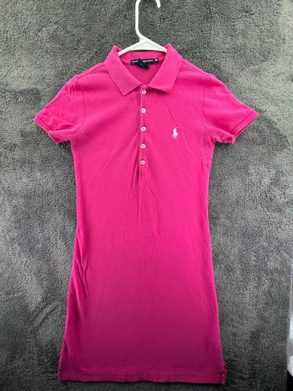 Ralph Lauren Sport Women XS Pink Dress Short Sleeve Cotton Knit Adult Pullover